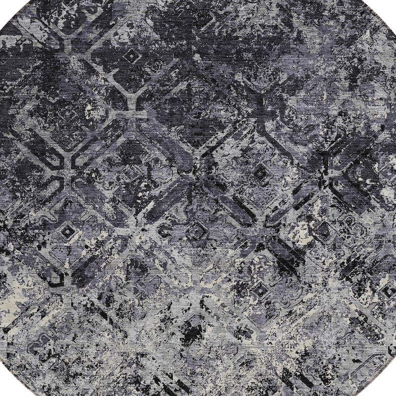 HomeRoots Geometric Transitional Rectangle Outdoor Rug