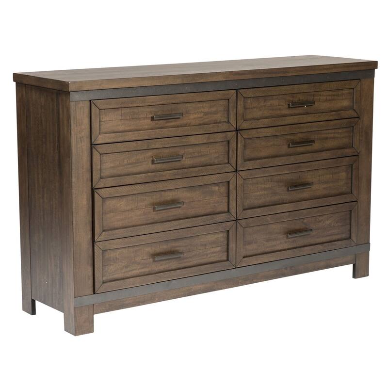 Thornwood Hills Rock Beaten Grey Finish 8 Drawer Dresser