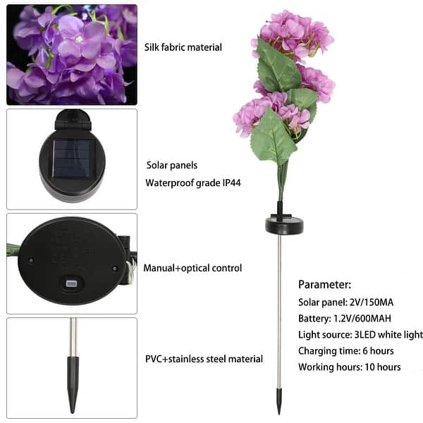 4 Pack) Solar Garden Light Outdoor Diamond LED Light 7-Color Changing