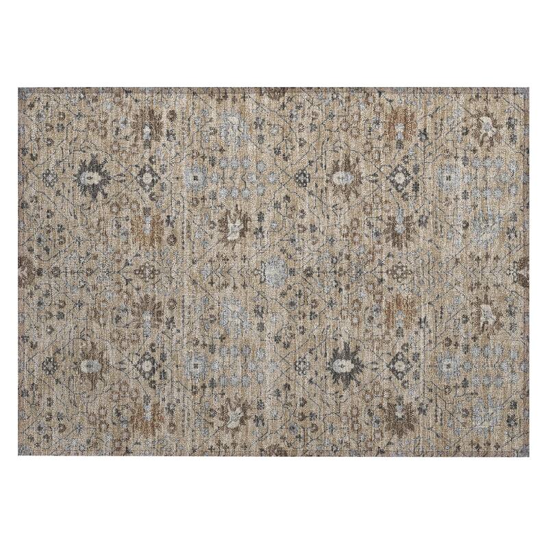 Machine Washable Indoor/ Outdoor Global Traditional Chantille Rug