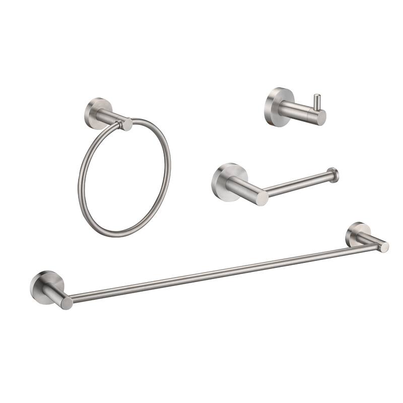 CERYPSA 4 Pieces Sets Brushed Nickel Bathroom Accessories Bed Bath