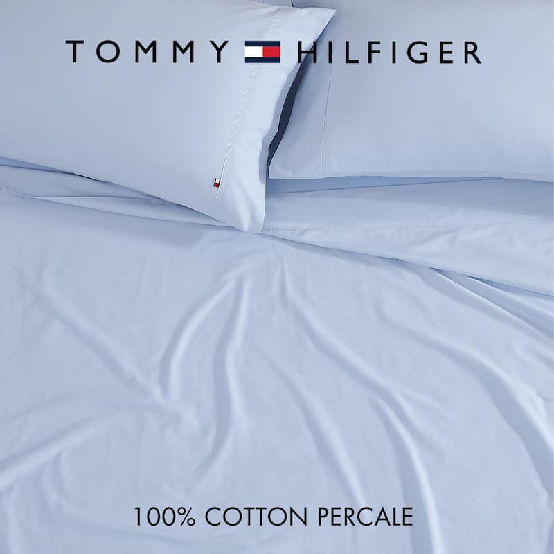 Tommy Hilfiger Solid Percale Cotton Sheet Set