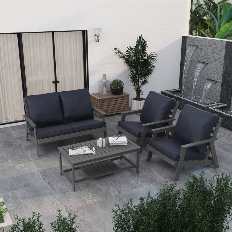 Alpine Modern Outdoor Upholstered Accent Chair - Lounge Armchair with Removable Cushions for Living Room