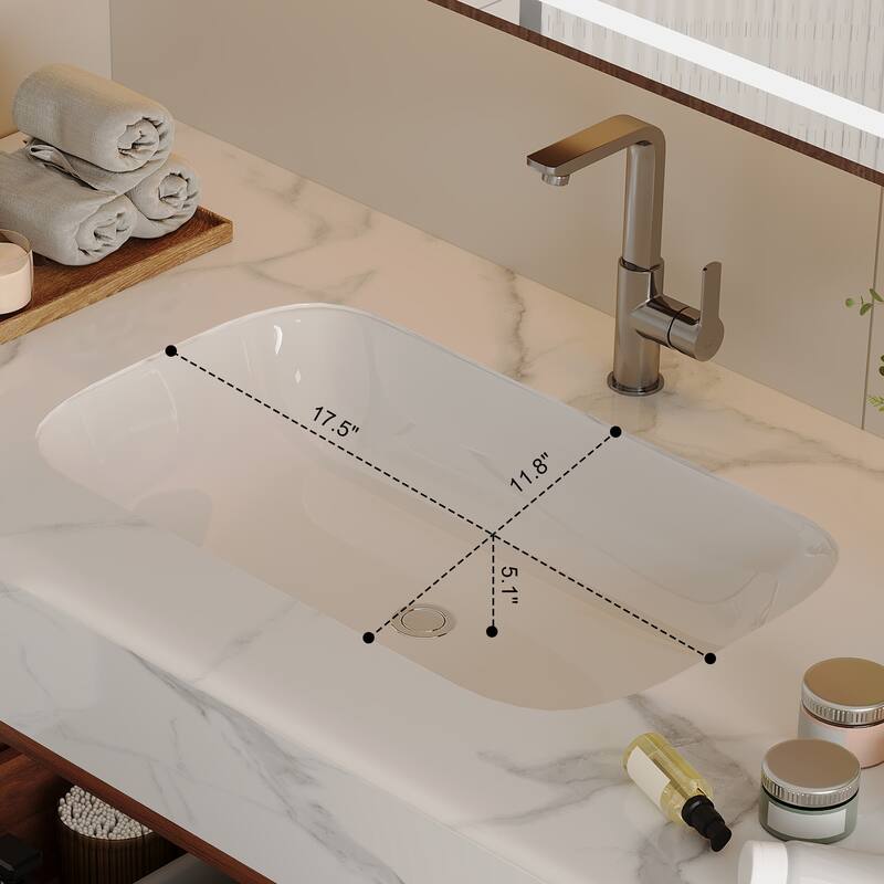 Modern Wall Mounted Bathroom Vanity Floating Storage Cabinet with Ceramic Sink, Faux Marble Countertop, Drawers and Open Shelves