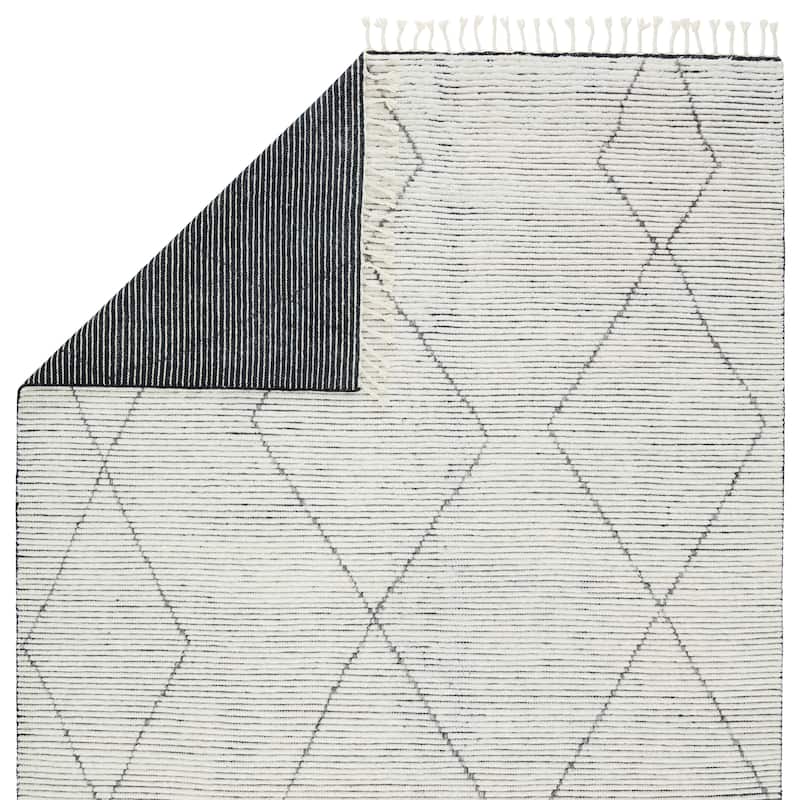 Carson Carrington Tarsele Hand-Knotted Trellis Cream/ Black Area Rug