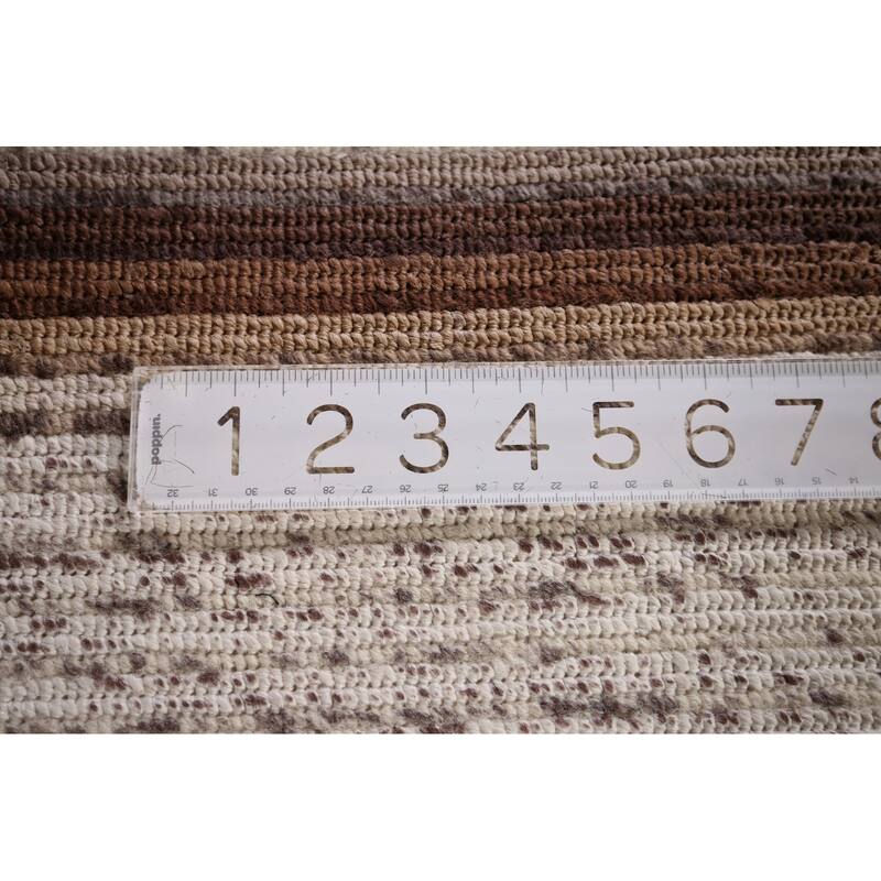 Striped Abstract Oriental Modern Accent Rug Hand-Knotted Wool Carpet - 2'9" x 4'10"