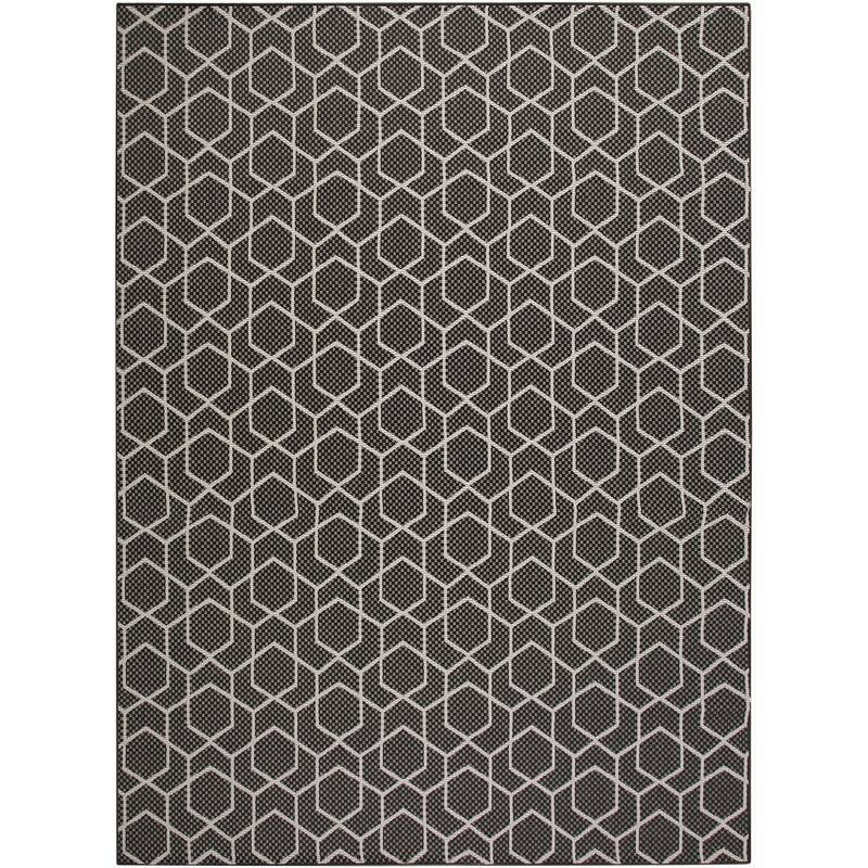 Nourison Horizon Indoor/Outdoor Geometric Area Rug - 8' x 10' - Black