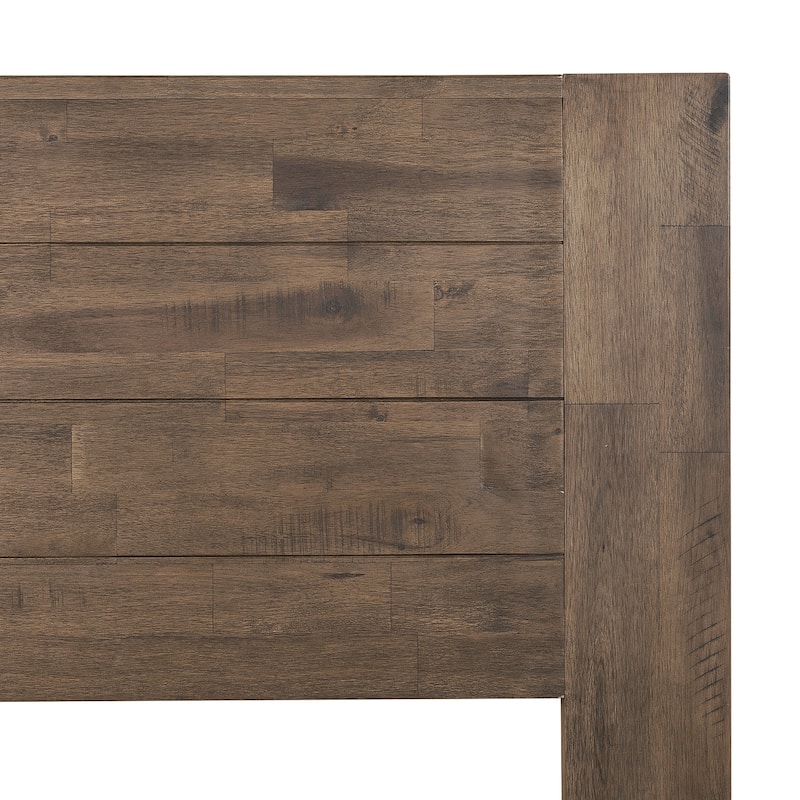 Priage by ZINUS Brown Wood Platform Bed Frame with Headboard