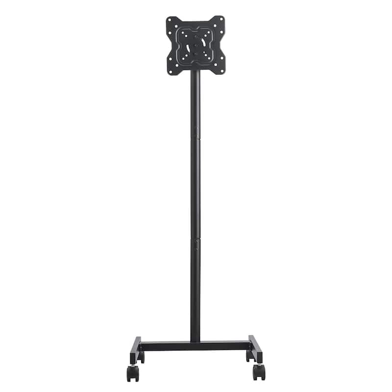 Rolling TV Stand for 17-55 Inch Screens with Adjustable Height & Tilt - 18.50 x 16.54 x 53.74 in