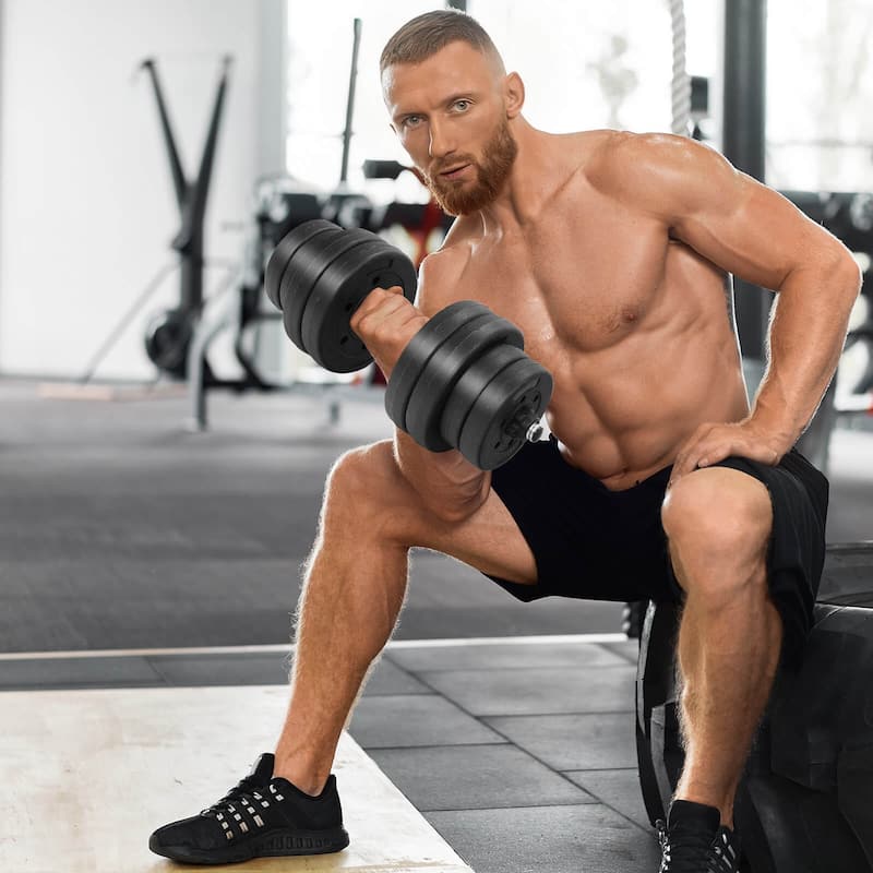 Costway 66 LB Dumbbell Weight Set Fitness 16 Adjustable Plates Workout