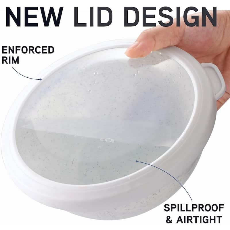 COOK WITH COLOR - 12 Piece Plastic Nesting Bowls - 6 Prep Bowls and 6 Lids, Microwave Safe.