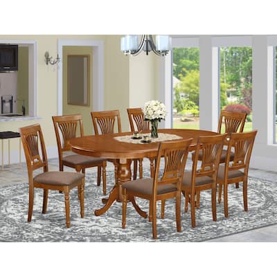 East West Furniture Dining Table Set Includes an Oval Table with Butterfly Leaf and Dining Chairs (Chair Seat Type Options)
