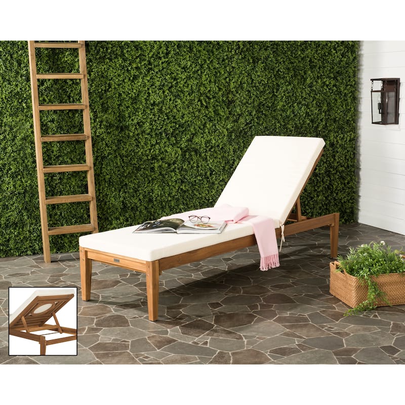 SAFAVIEH Outdoor Lotte Chaise Lounge Chair - 24Wx74Dx15H - Natural