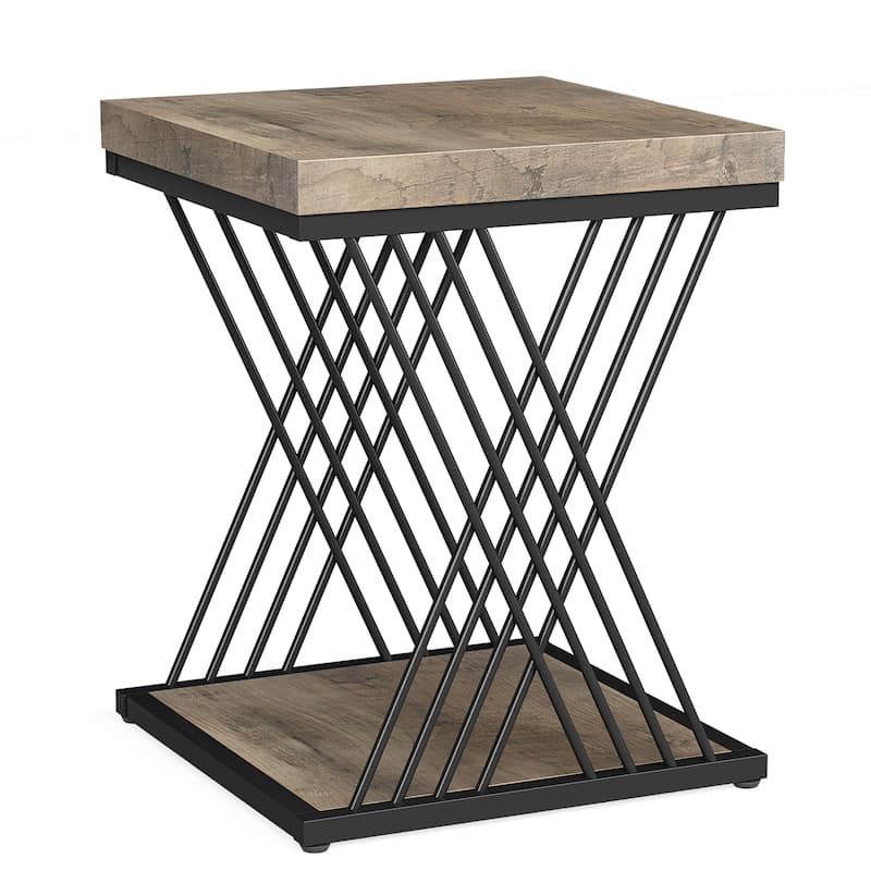 Square Side End Table for Living Room, Nightstand for Bedroom