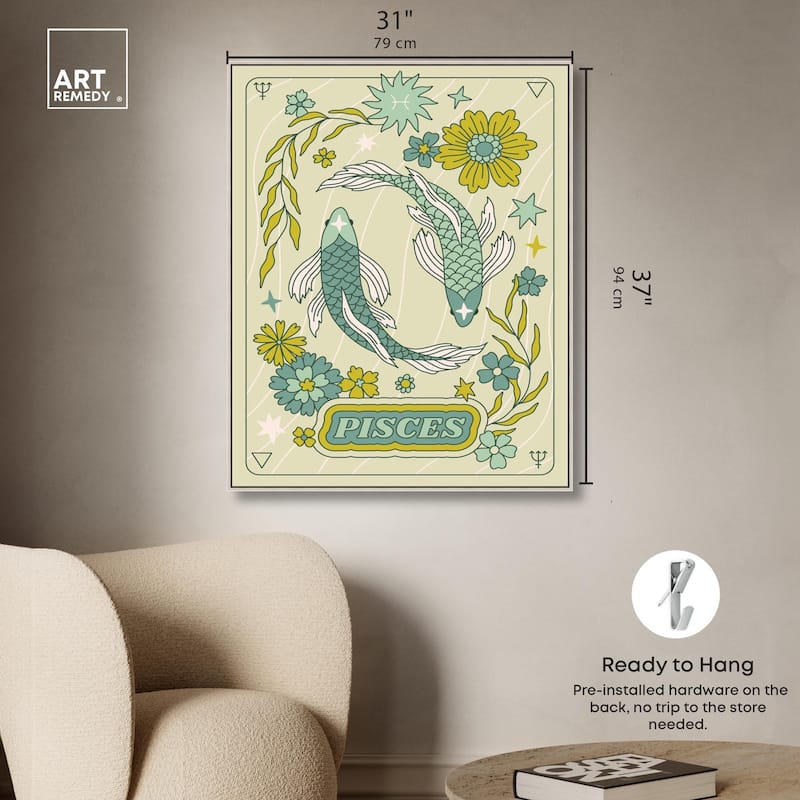 Pisces Stars Card Canvas by Art Remedy
