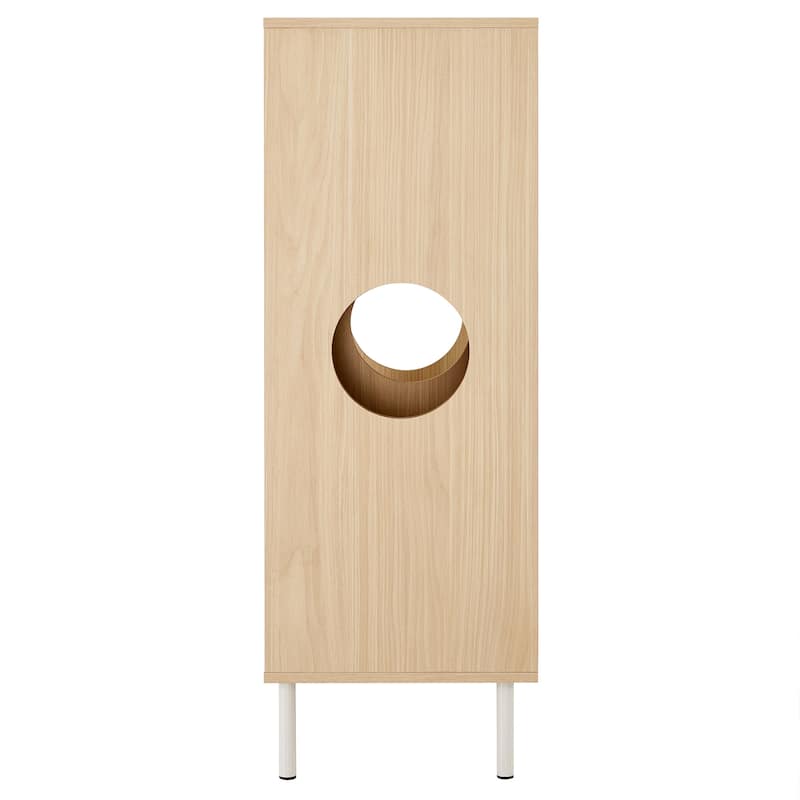 2-in-1 Modern Cat Tree & Bookshelf with Storage, Wooden Bookcase Featuring Litter Box Enclosure and Cat Climbing Shelves