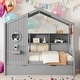 preview thumbnail 1 of 30, Modern Twin Size Wooden House Bed With Trundle With Storage Shlef For Kids