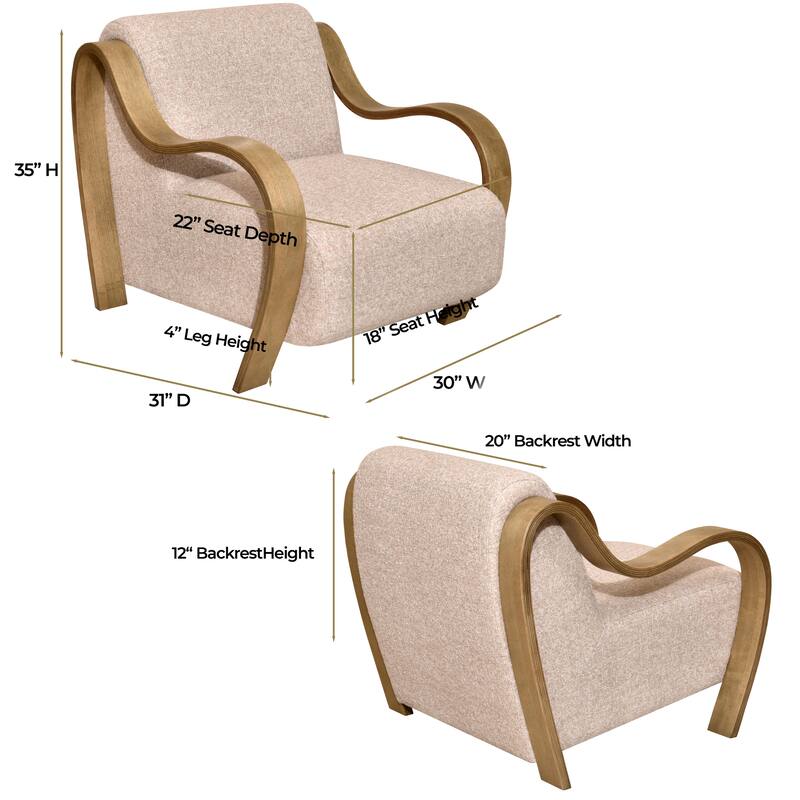 Aria Home Curva Luxe Accent Chair Stylish and comfortable Modern Seating