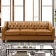 preview thumbnail 48 of 65, Mateo 82.28" Wide Transitional Genuine Leather Sofa with Nailhead Trim and Button-Tufted Back