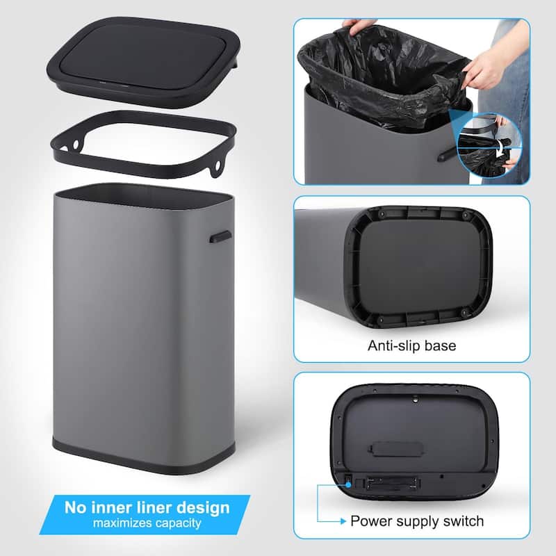 Automatic Trash Can with Lid,14.5 Gallon Smart Trash Can