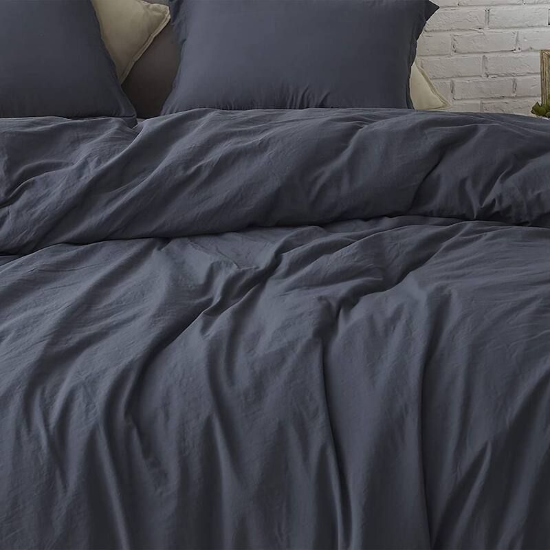 Natural Loft Oversized Comforter Set - Faded Black