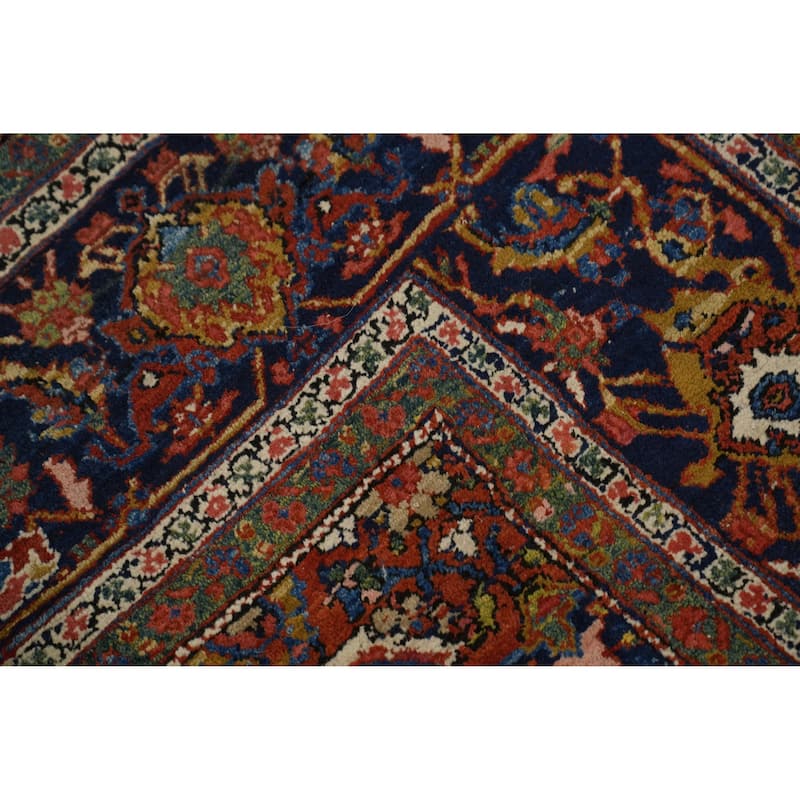 Hand Knotted Oriental 100% Wool Carpet Traditional All-Over Oranges & Rust Heriz Area Rug - 11' 4'' X 8' 11''