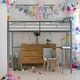 preview thumbnail 2 of 11, Twin Metal Loft Bed with Desk, Ladder and Guardrails, Loft Bed for Bedroom, Silver