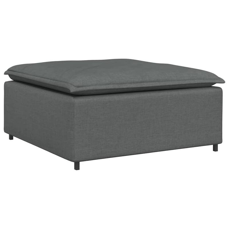 vidaXL Modular Sofa with Footstool and Cushions Dark Gray - 127.6" x 80.7" x 25.2"