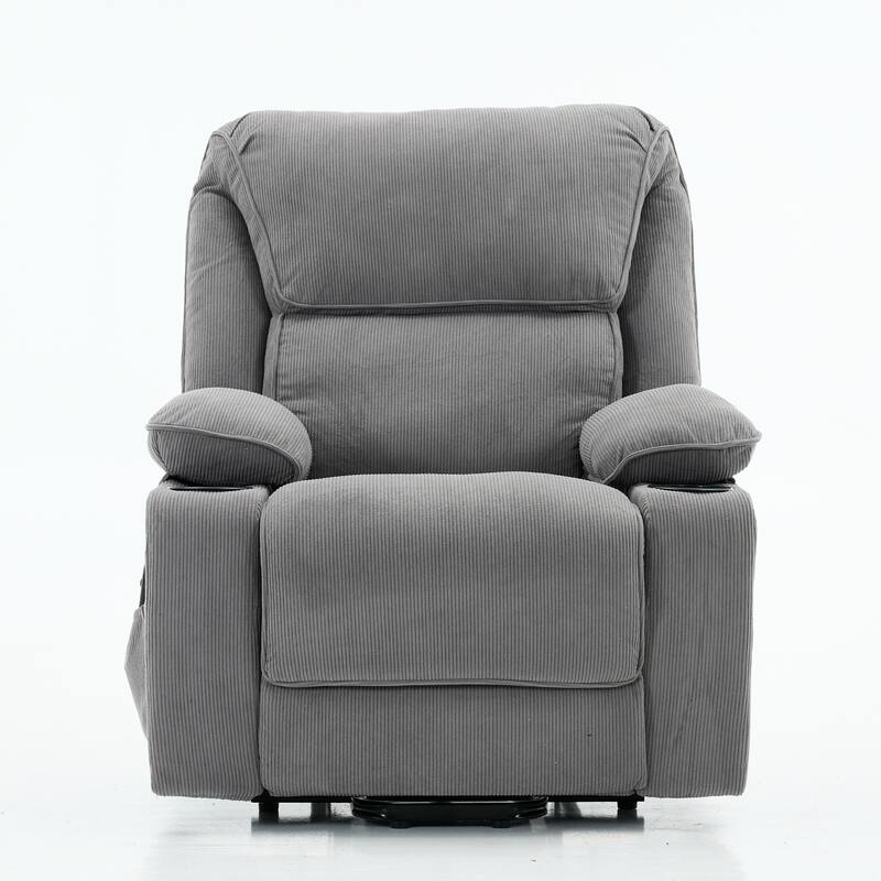Power Lift Recliner Chair - Remote Control with Heat & Massage, PU Leather, Side Pockets - Senior Mobility Assist Chair
