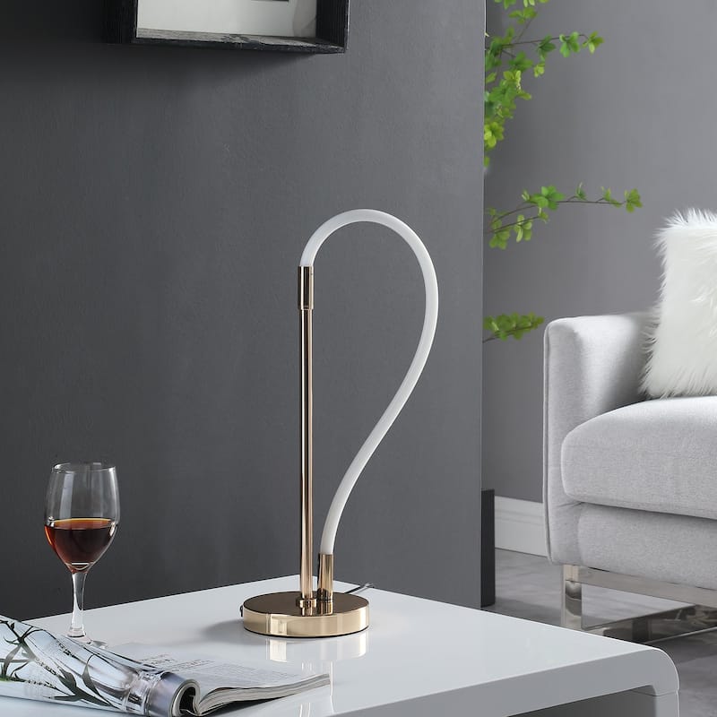 21" Modern Rose Gold LED Elastic Tube Desk Lamp - Small