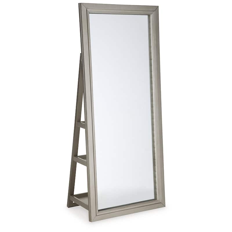 Signature Design by Ashley Evesen Silver Floor Standing Mirror with Storage - 28"W x 17"D x 66"H