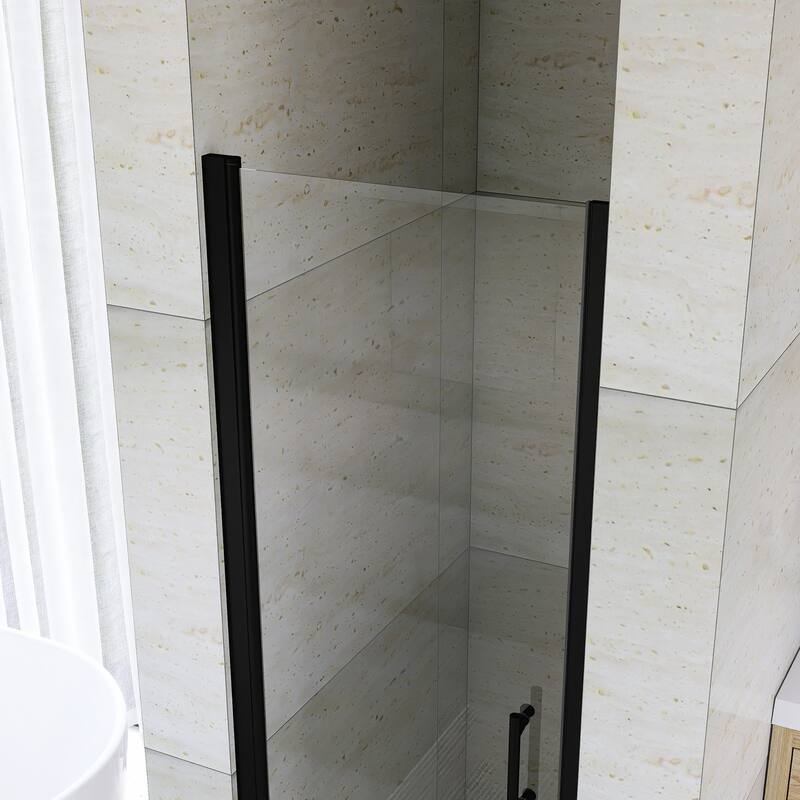 Pivot Semi-Frameless Shower Door in Matte Black Finish