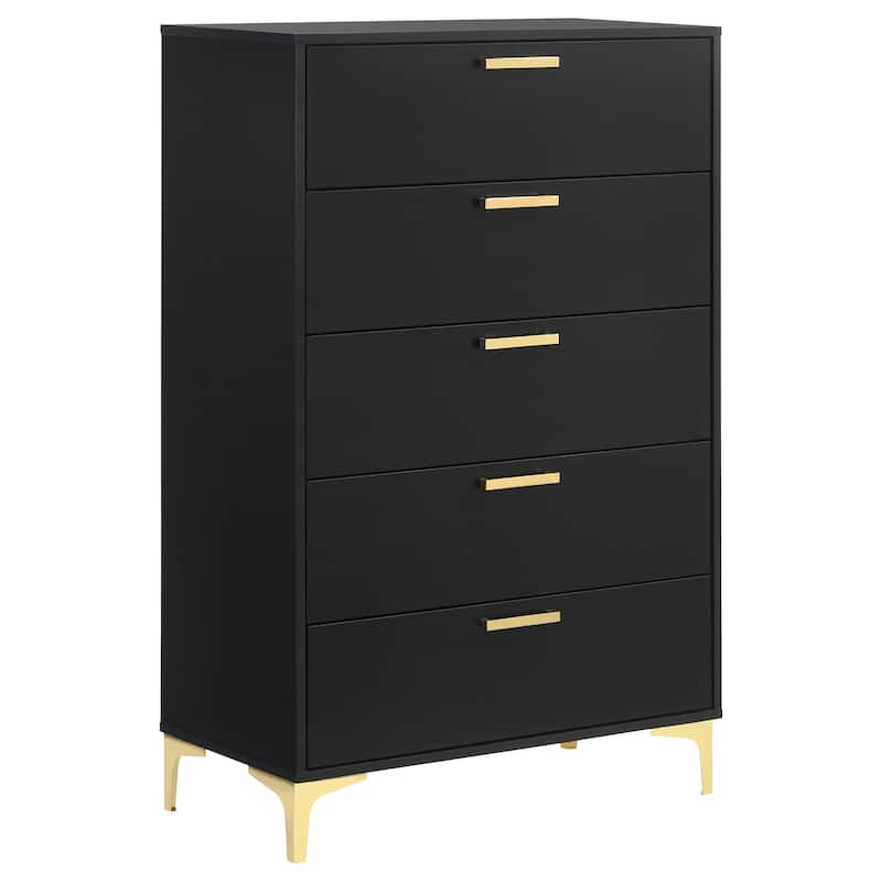 Kendall 5-piece Bedroom Set White And Black/Gold