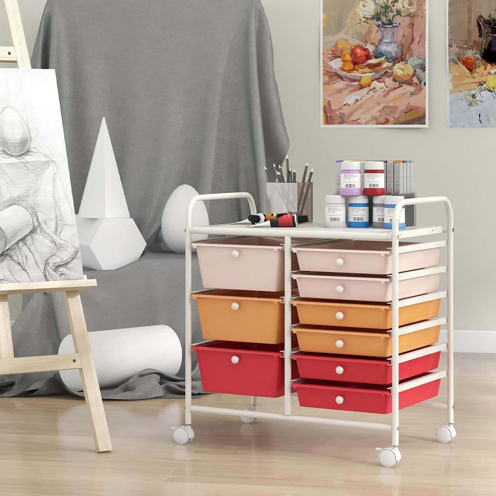 9 Drawer Rolling Storage Cart Mobile Drawer Carts Utility Cart