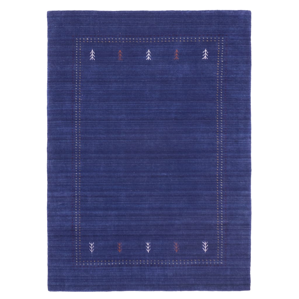 ECARPETGALLERY Hand Loomed Kashkuli Gabbeh Dark Blue Wool Rug - 5'0 x 6'11