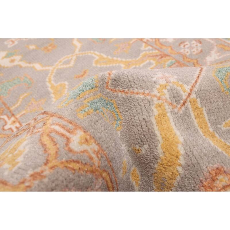 ECARPETGALLERY Hand-knotted Royal Oushak Grey Wool Rug - 2'5 x 5'10