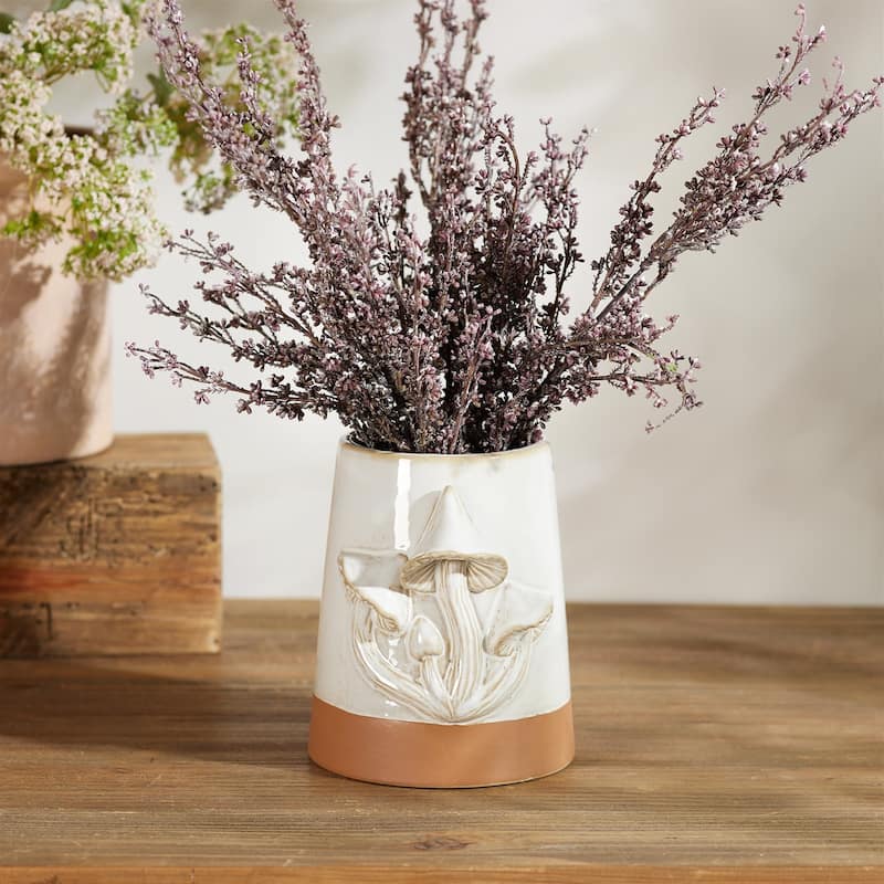 Tapered Porcelain Mushroom Planters - 6" - Set of 2