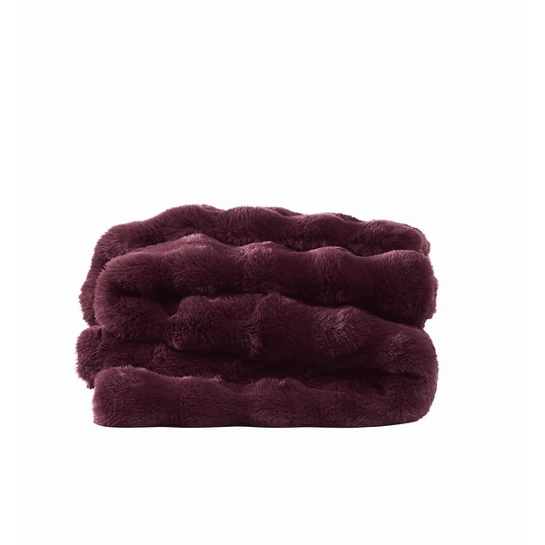 Frye Bubble Rabbit Faux 50x70 Throw - Fig