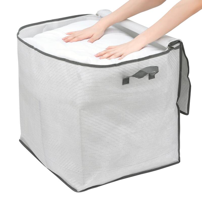 1 Pack Foldable Storage Bags, Moving Bags for Organizing Comforter, Closet Organizers, and Storage Stripe