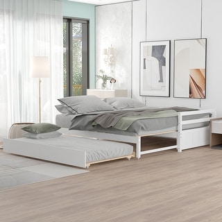 Convertible Twin or Double Twin Daybed with Trundle