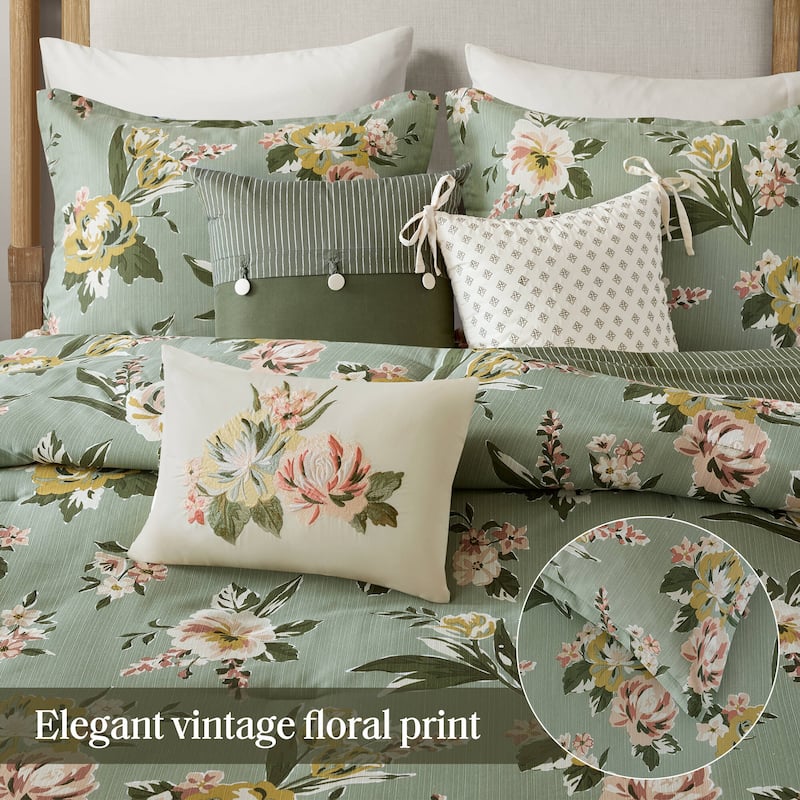 Madison Park Salara 7 Piece Vintage Floral Comforter Set