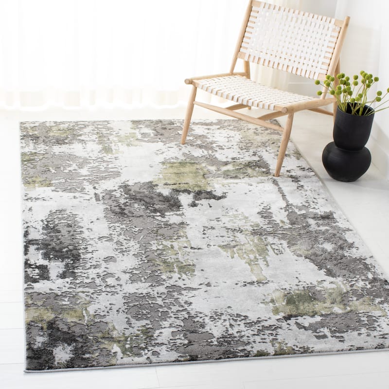 SAFAVIEH Craft Quarta Modern Abstract Rug - 2'7" x 5' - Grey/Green