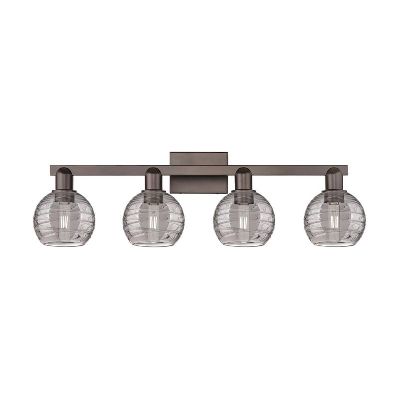 Innovations Lighting 716-4W-9-36 Athens Deco Swirl Vanity Athens Deco - Oil Rubbed Bronze / Light Smoke Deco Swirl