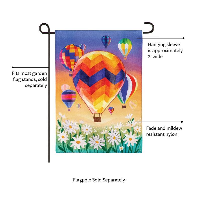 Hot Air Balloons Linen Garden Flag