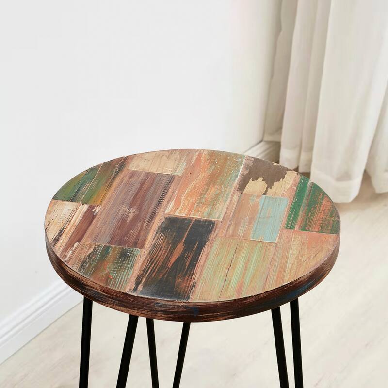 Greenage Reclaimed Wood End Table Living Room Night Stand Use