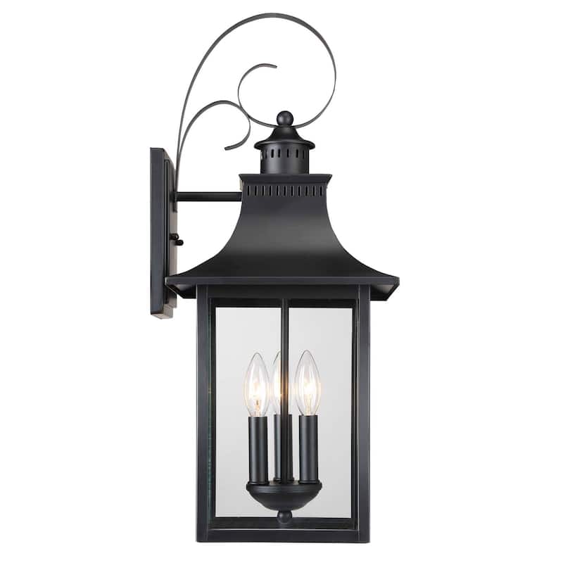 Roseto Coffey 3 Light 23-1/2" High Outdoor Wall Sconce with Clear