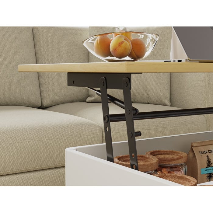 Elevatelux Rectangle Lift Top Square Coffee Table With Storage 37 x 23.5''