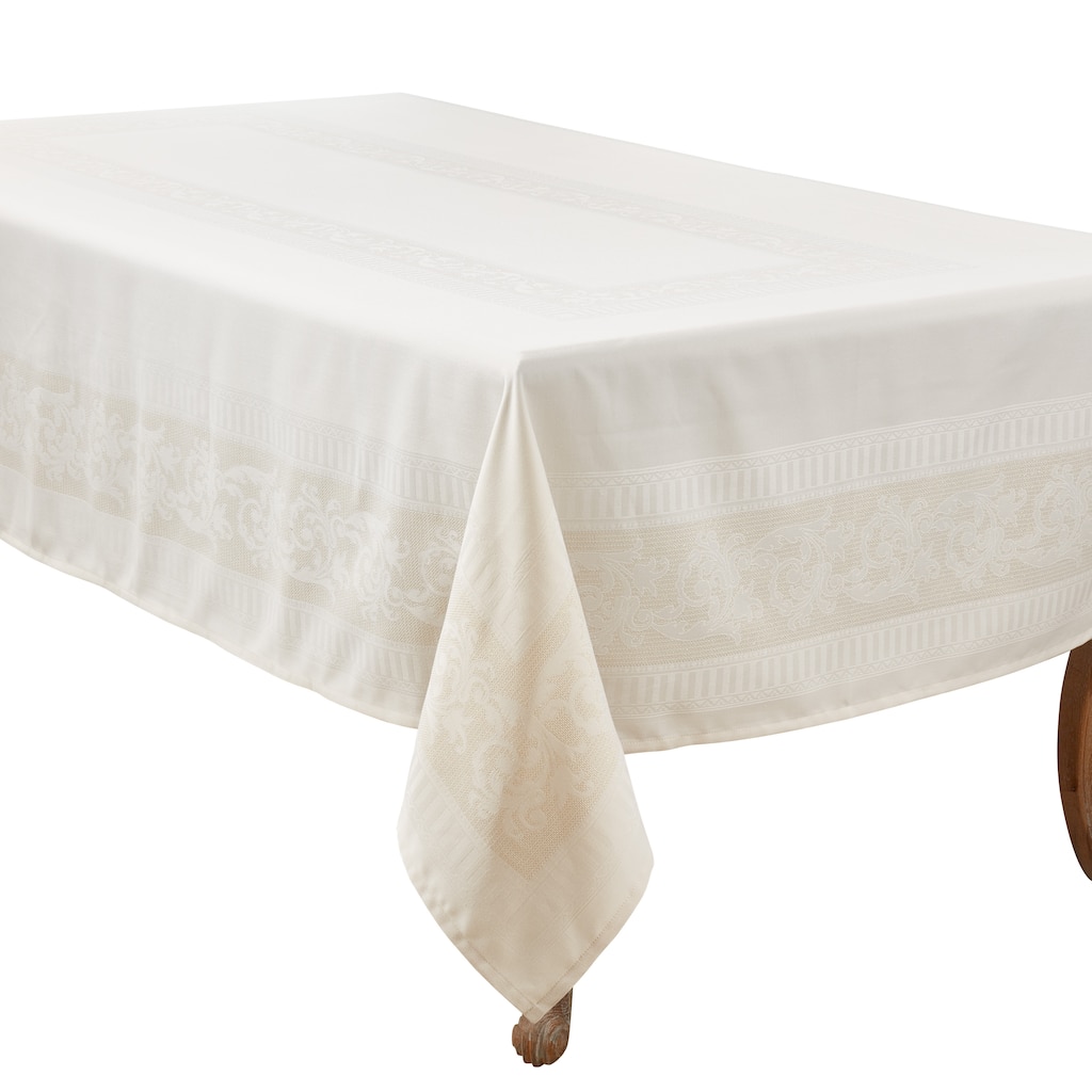 Sophisticated Jacquard Flower Tablecloth