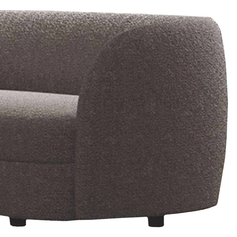 Srey 2pc Sofa and Loveseat Set, Gray Boucle, Curved Kidney Shape