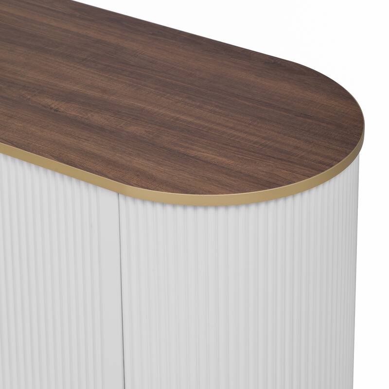 Modern Minimalist TV Stand for TVs up to 80 Inches with 3 Drawers, 1 Shelf, Metal Handles and 2 Cabinets, for Living Rooms